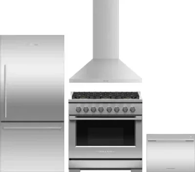 4 Piece Package Includes Refrigerator, Range, Hood And Dishwasher